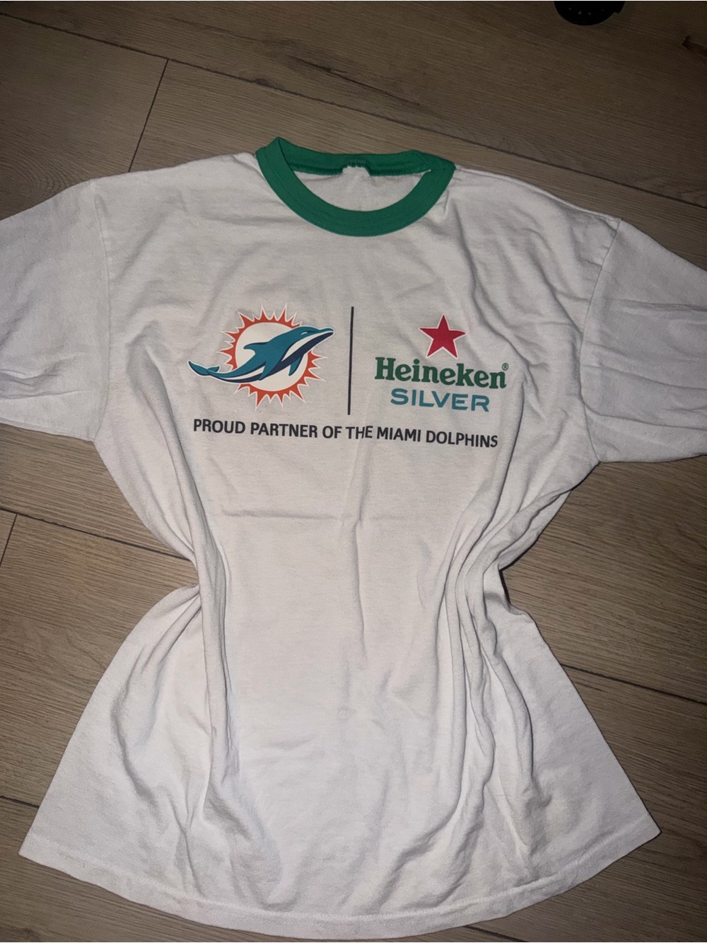 Heineken Silver x Miami Dolphins White Ringer Tee